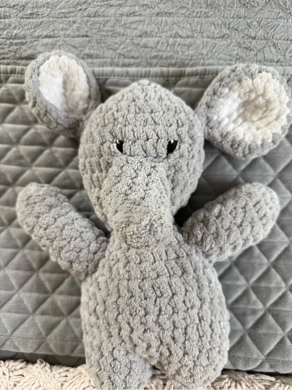 Handmade Crochet Grey Elephant Plush Toy